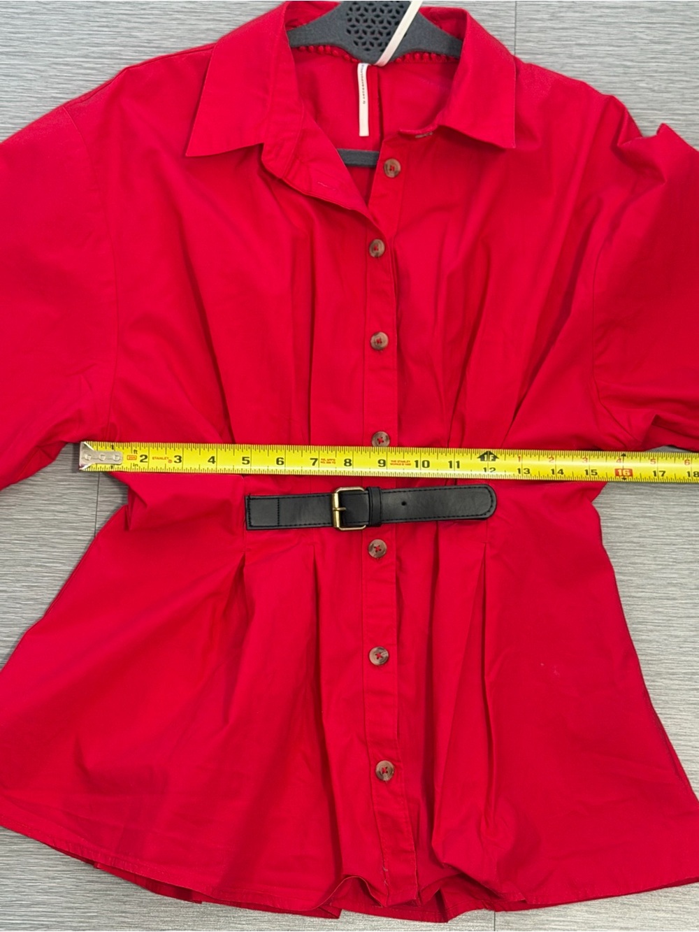 By Anthropologie Belted Buttondown Shirt Size 4 - Picture 4 of 10